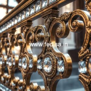 Elegant Brass Crystal Railings for Homes CR-4190