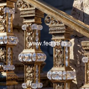 Stylish Brass Crystal Railings for Stair Design CR-4191