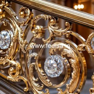 Premium Brass Crystal Railings for Duplex Homes CR-4209