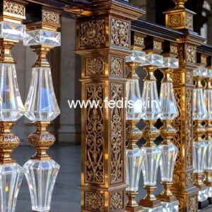 Designer Brass Crystal Railings for Interior Projects CR-4222