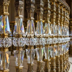 Premium Brass Crystal Railings for Stair Design CR-4223