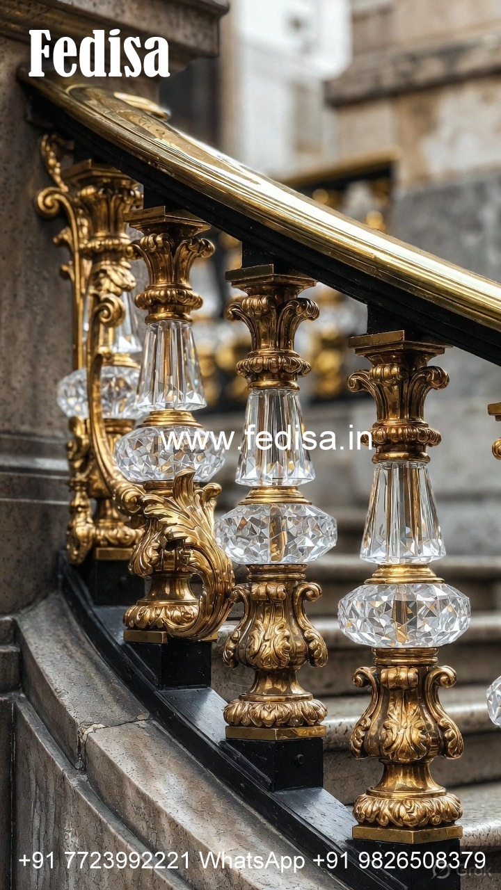 Designer Brass Crystal Railings for Grand Staircases CR-4234