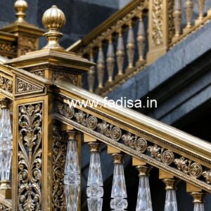 Elegant Brass Crystal Railings for Grand Staircases CR-4250