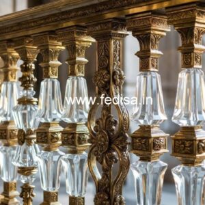 Elegant Brass Crystal Stair Railing Designs CR-4256