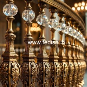 Elegant Brass Crystal Stair Railing Designs CR-4258