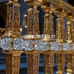 Premium Brass Crystal Railing Designs for Villas CR-4260