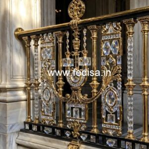 Designer Staircase with Brass Crystal Railing CR-4271