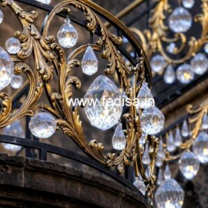 Premium Interior Brass Crystal Railings CR-4274