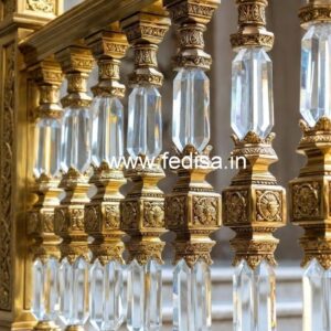 Luxury Staircase Ideas with Brass Crystal Railing CR-4277