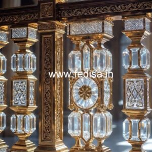 Glass & Brass Crystal Railing Combo Designs CR-4282