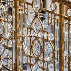 Golden Brass Crystal Railing Designs CR-4291