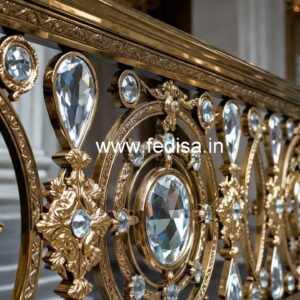 Elegant Crystal Embedded Brass Railings CR-4294