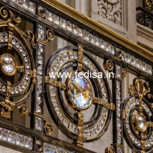 Designer Crystal Brass Stair Railings CR-4301