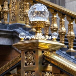 Modern Glass Brass Crystal Railings CR-4305