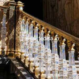 Custom Staircase Brass Crystal Railings CR-4308