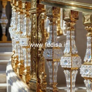 Premium Staircase Crystal Brass Railings CR-4311