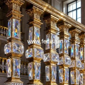 Modern Royal Brass Crystal Railings CR-4313