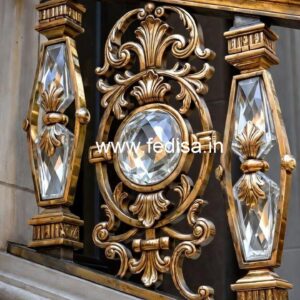 High-End Interior Brass Crystal Railings CR-4321