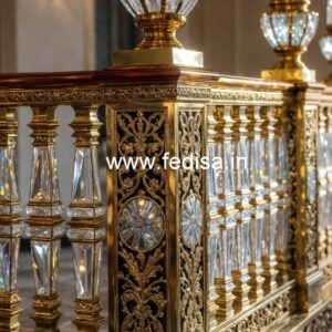Luxury Staircase Railings with Crystal Brass CR-4323