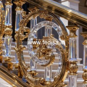 Unique Interior Brass Crystal Railings CR-4329