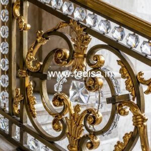 Brass Crystal Railings for Duplex Staircase CR-4334