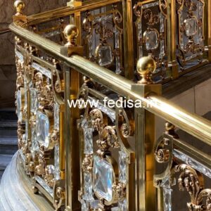 Custom Interior Brass Crystal Railings CR-4349
