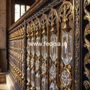 Elegant Luxury Stair Railings Brass Crystal CR-4350