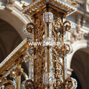 Premium Staircase Design with Brass Crystal CR-4352