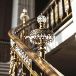 Elegant Brass Crystal Railings for Staircases CR-4380