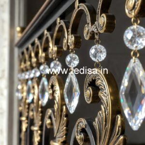 Elegant Stair Railings with Brass Crystal CR-4393
