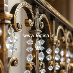 Elegant Brass Crystal Railings with Lighting CR-4400