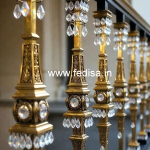 Modern Brass Crystal Stair Railings CR-4401