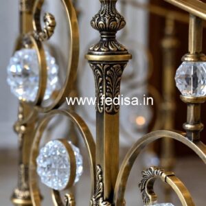 Premium Brass Crystal Railings for Villas CR-4403