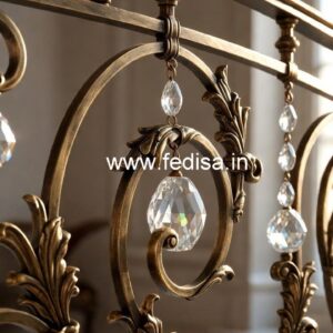Designer Crystal Brass Railings for Homes CR-4412