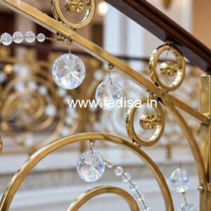 Elegant Brass Crystal Railings for Apartments CR-4413