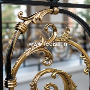 Elegant Brass Crystal Railings with Marble CR-4418