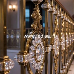 Elegant Brass Crystal Railings for Interiors CR-4432