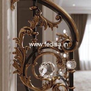 Elegant Brass Crystal Railings for Modern Homes CR-4446