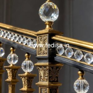 Elegant Brass Crystal Railings for Home Interiors CR-4450