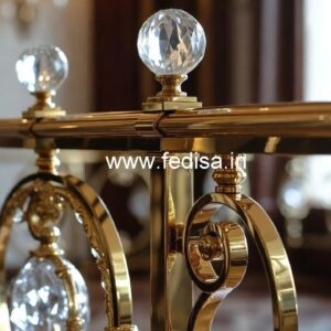 Luxury Brass Crystal Railing Design Ideas for Modern Homes CR-4452