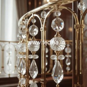 Modern Brass Crystal Railing Designs for Homes CR-4455