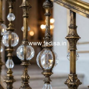Golden Finish Brass Crystal Railings CR-4460