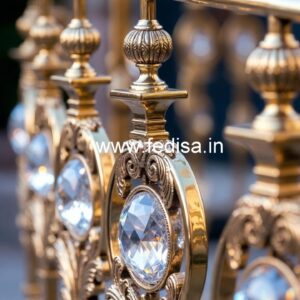 Contemporary Brass Crystal Stair Railings CR-4462