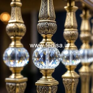 Premium Staircase Brass Crystal Railings CR-4475