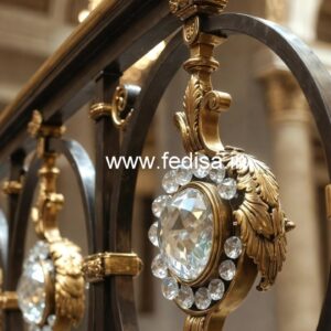 Elegant Brass Crystal Railings for Staircase CR-4477