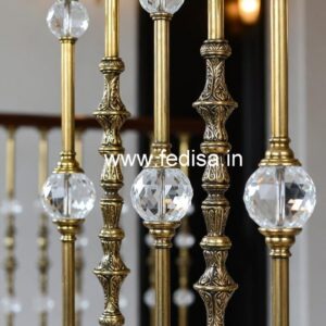 Elegant Brass Crystal Railings for Homes CR-4494