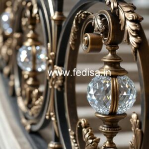 Stylish Brass Crystal Railings for Apartments CR-4514