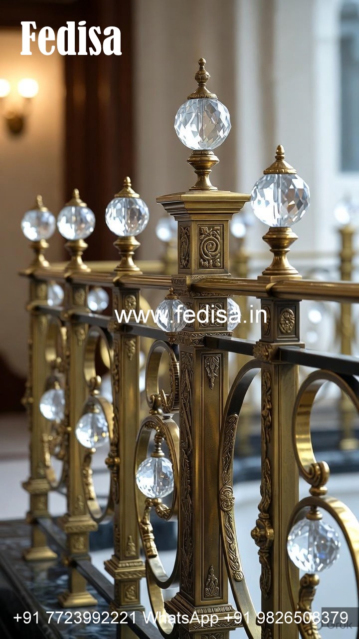 Elegant Brass Crystal Railings for Luxury Interiors CR-4520