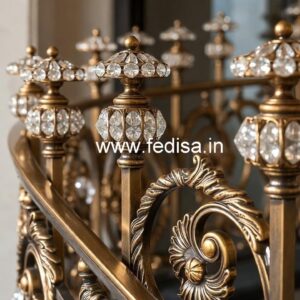 Designer Brass Crystal Railings for Interior Projects CR-4526