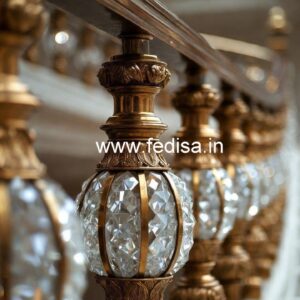 Elegant Brass Crystal Railings for Modern Interiors CR-4532